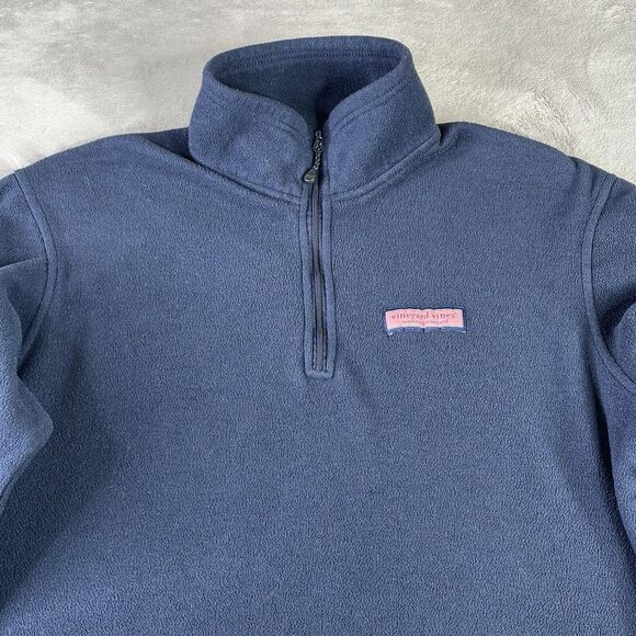 Vineyard Vines Marthas Vineyard 1/4 Zip Adult Small‎ Fleece Logo Blue Sweatshirt - Picture 7 of 12